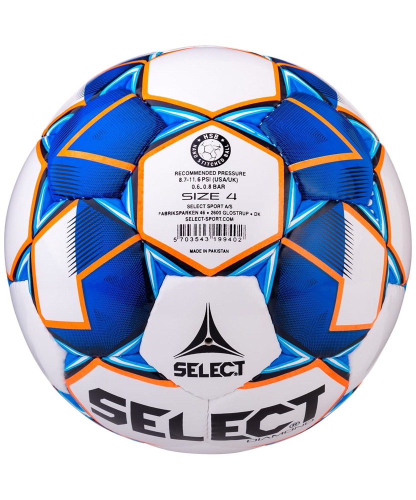 Мяч футбольный №4 Select Diamond 4 white/blue/orange