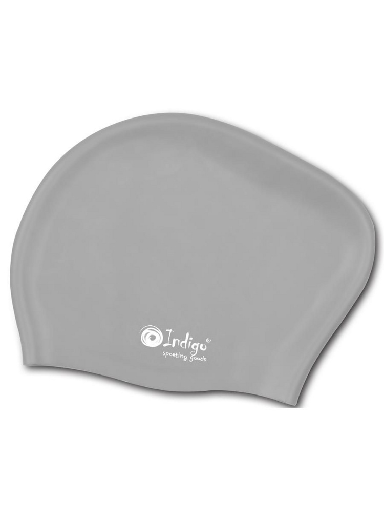 Шапочка для плавания INDIGO 801SC-GR для длинных волос, серый силикон