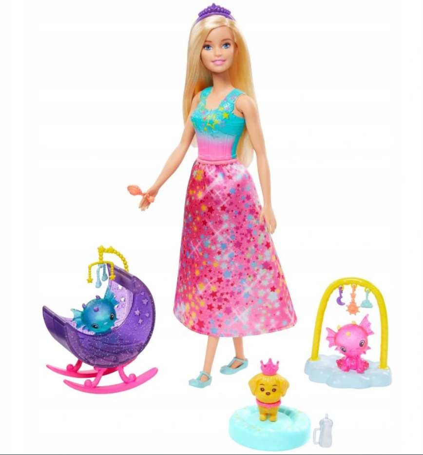 Игровой набор Кукла Барби DREAMTOPIA Сказочная принцесса GJK49/GJK51