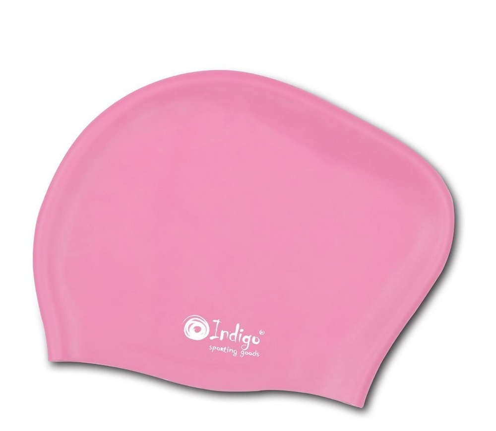 Шапочка для плавания INDIGO 805SC-PI для длинных волос, розовый силикон