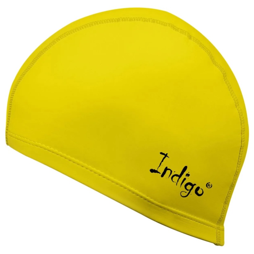 Шапочка для плавания Indigo IN048-Y Yellow комби с ПУ - фото