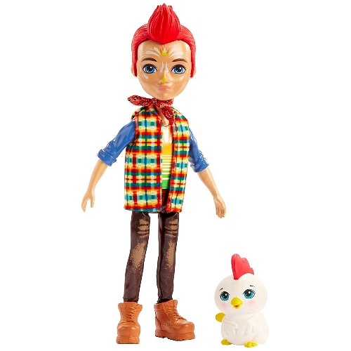 Кукла Редвард Рустер с питомцем петушком Клак (Redward Rooster and Cluck) 15см Enchantimals Mattel GJX39