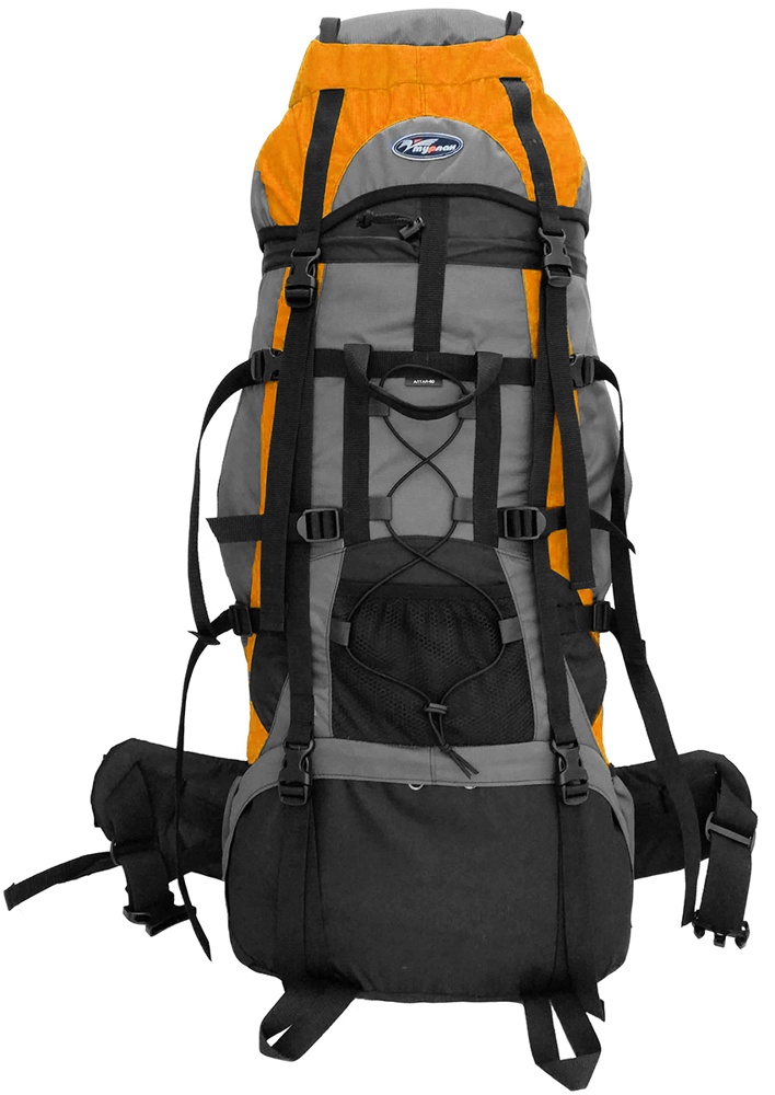 Рюкзак туристический Турлан Алтай-60 л оранжевый/серый/черный - фото2