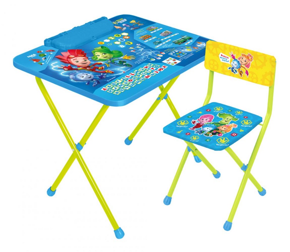 Комплект детской мебели складной НИКА Ф2А Фиксики (пенал, стол + мягкий стул)