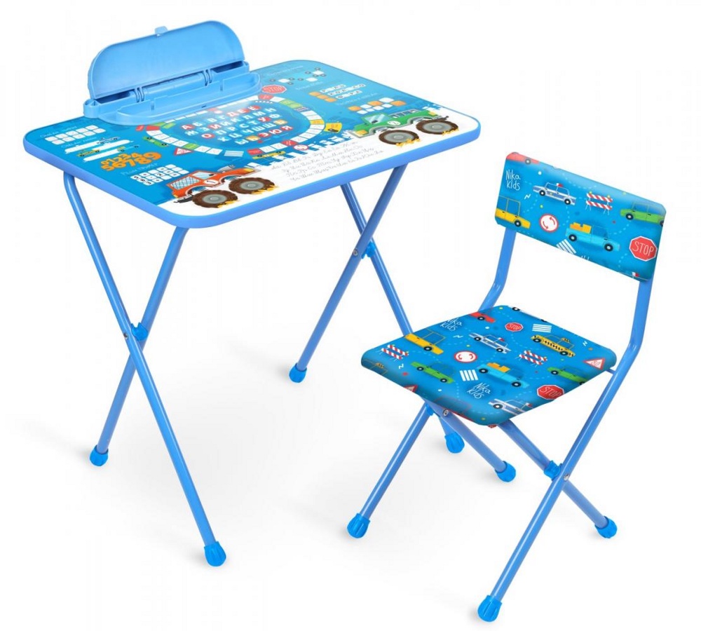 Комплект детской мебели складной НИКА КП2/БГ Большие гонки (пенал,стол+мягкий стул) - фото