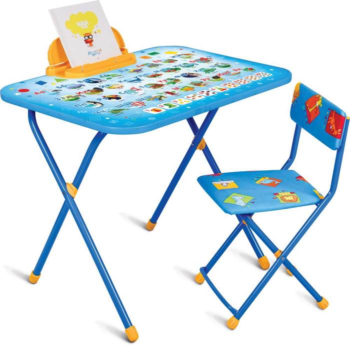 Комплект детской мебели складной НИКА NK-75/1 Азбука (стол с пеналом+мягкий стул с подножкой)