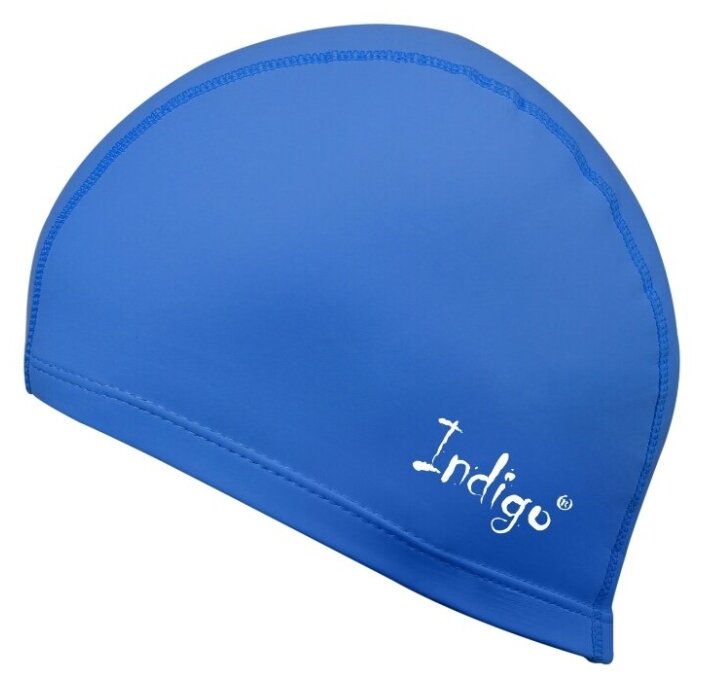 Шапочка для плавания Indigo IN048-LBL Blue комби с ПУ синий - фото