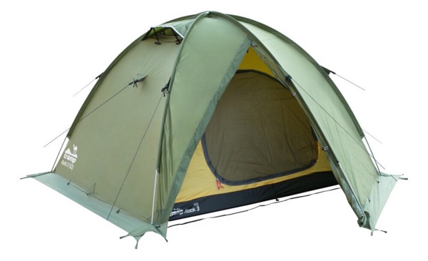 Палатка туристическая 3-х местная Tramp Rock 3 (V2) Green (8000 mm)