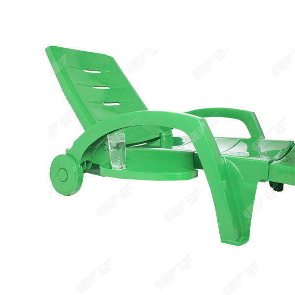 Шезлонг складной на колесах СтандартПластикГрупп 150-0008 (1860х765х890мм) зеленый