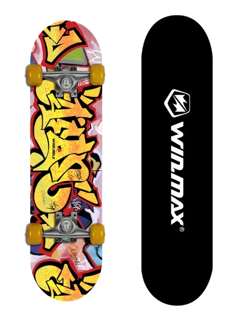 Скейтборд WIN.MAX Graffity yellow WME05015Z1 - фото